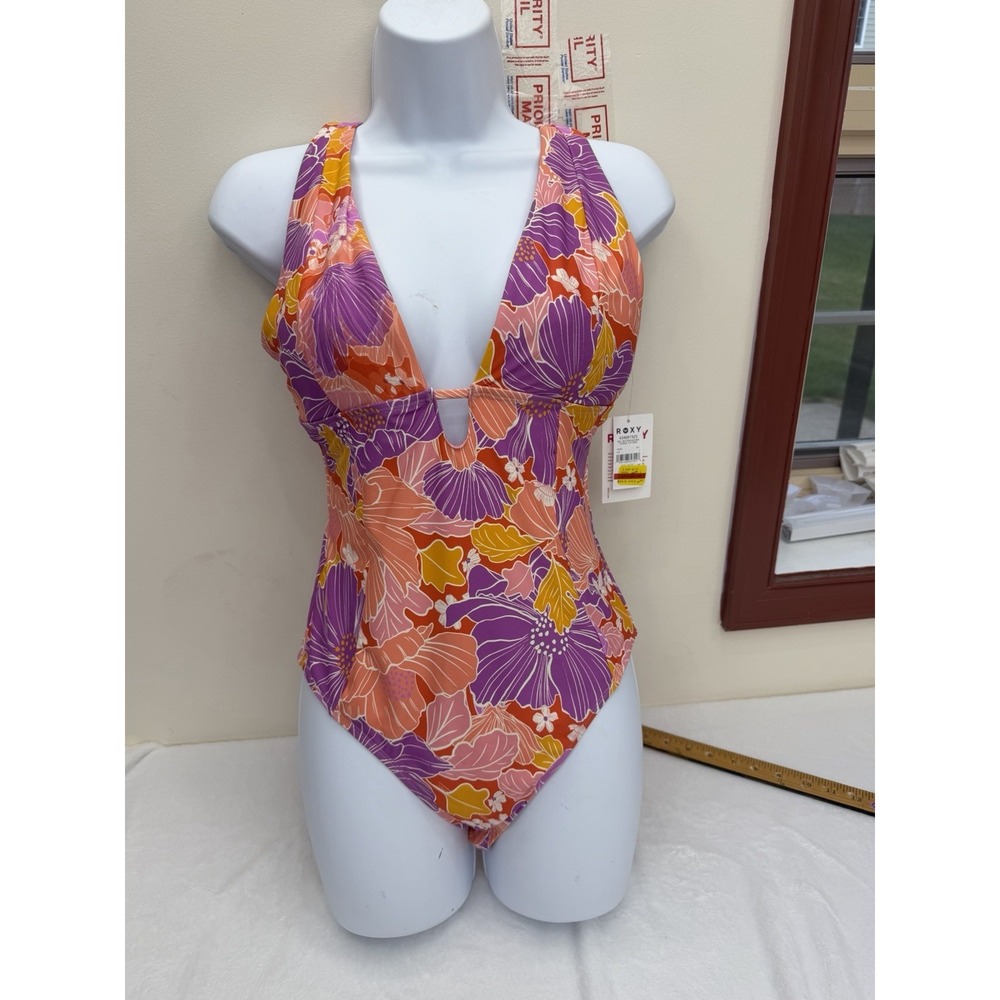 Roxy Juniors' Bell Bottom Blooms One-Piece Swimsuit Size Large NWT $100